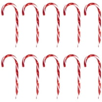 Northlight Lighted Candy Cane Outdoor Christmas Pathway Markers - 13.5' White Wire - Set of 10