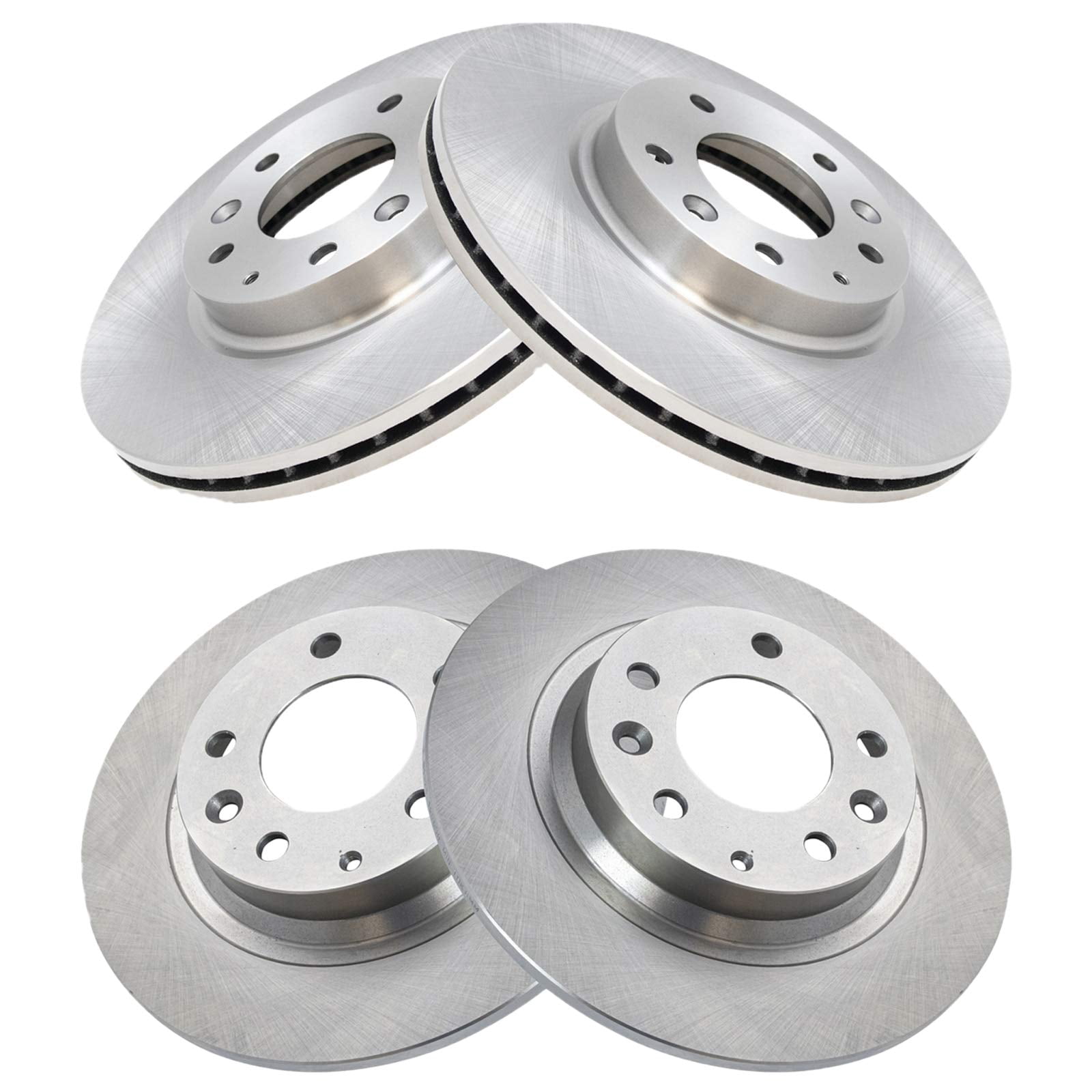 TRQ Front and Rear Brake Rotors Set Fits Select 2006-2012 Ford Fusion 2007-2012 Lincoln MKZ 2006 Zephyr 2006-2013 Mazda 6 2006-2011 Mercury Milan