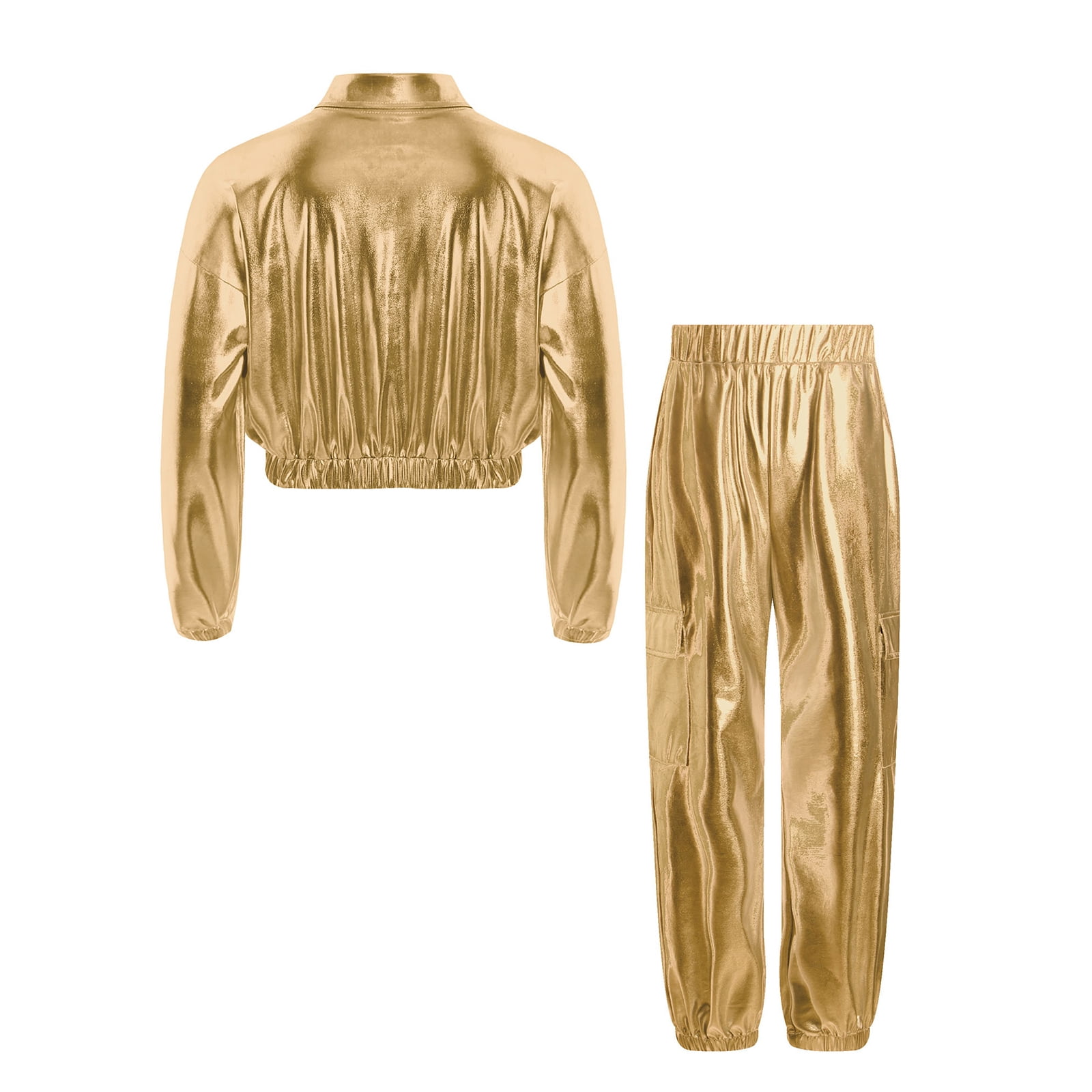 YEAHDOR Veste Paillettes Fille Manches Longues – Blouson Brillant Danse Jazz Hip-Hop Baseball 2-14 Ans
