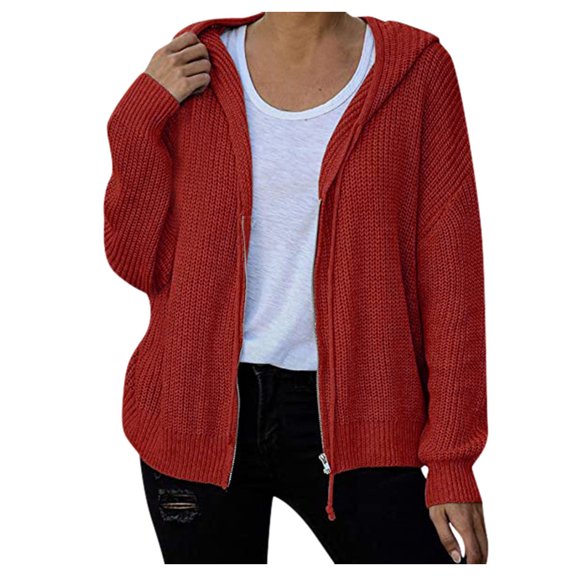Coats Lightweight for Women Thick Sweater Cardigan Hooded Knit Fall Fashion Outfits