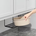 thumbnail image 3 of Nvzi Estante de almacenamiento para lavabo de inodoro de 1 pieza, mueble de baño sin perforaciones, estante de almacenamiento de hierro negro montado en la pared, 3 of 5