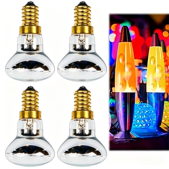 Lava Lamp Bulb,30W E17 R39 Reflector Type Lava Lamp Bulbs,4 Pack Replacement,Original Heat Light Bulb for Lava & Glitter Lamps,Long Lifespan High Heat Output,2700K Warm White,Dimmable