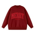 thumbnail image 5 of Fiaer Merry Womens Sweater Christmas Oversized Crew Neck Knitted Pullover Long Sleeve Loose Fit Trendy Warm Casual Xmas Tops Red M, 5 of 5