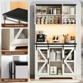 PPorfamilia 71" Tall Kitchen Pantry with Microwave Shelf, Farmhouse