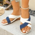 thumbnail image 4 of Dakaela Orthopedic Sandals for Women 2026 Wedge Platform Strappy Open Toe Summer Dressy Walking Slides Shoes with Arch Support Size 6-10 Blue, 4 of 9