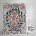 thumbnail image 3 of Shower Curtains for Bathroom, Colorful Boho Waterproof Fabric Shower Curtain, Ethnic Vintage Mexican Flowers Southwestern Decorative Bathroom Curtain for Bathtub, 66"x72", No Hooks Included, 3 of 9