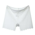 thumbnail image 3 of Calzoncillos de mujer de seda de hielo, bragas de talla grande, calzoncillos de seguridad transpirables, calzoncillos, lencería, ropa interior, blanco, 3XL Jumpingount AP001217-09B, 3 of 7