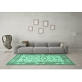 thumbnail image 3 of Ahgly Company Indoor Square Persian Turquoise Blue Traditional Area Rugs, 5' Square, 3 of 4