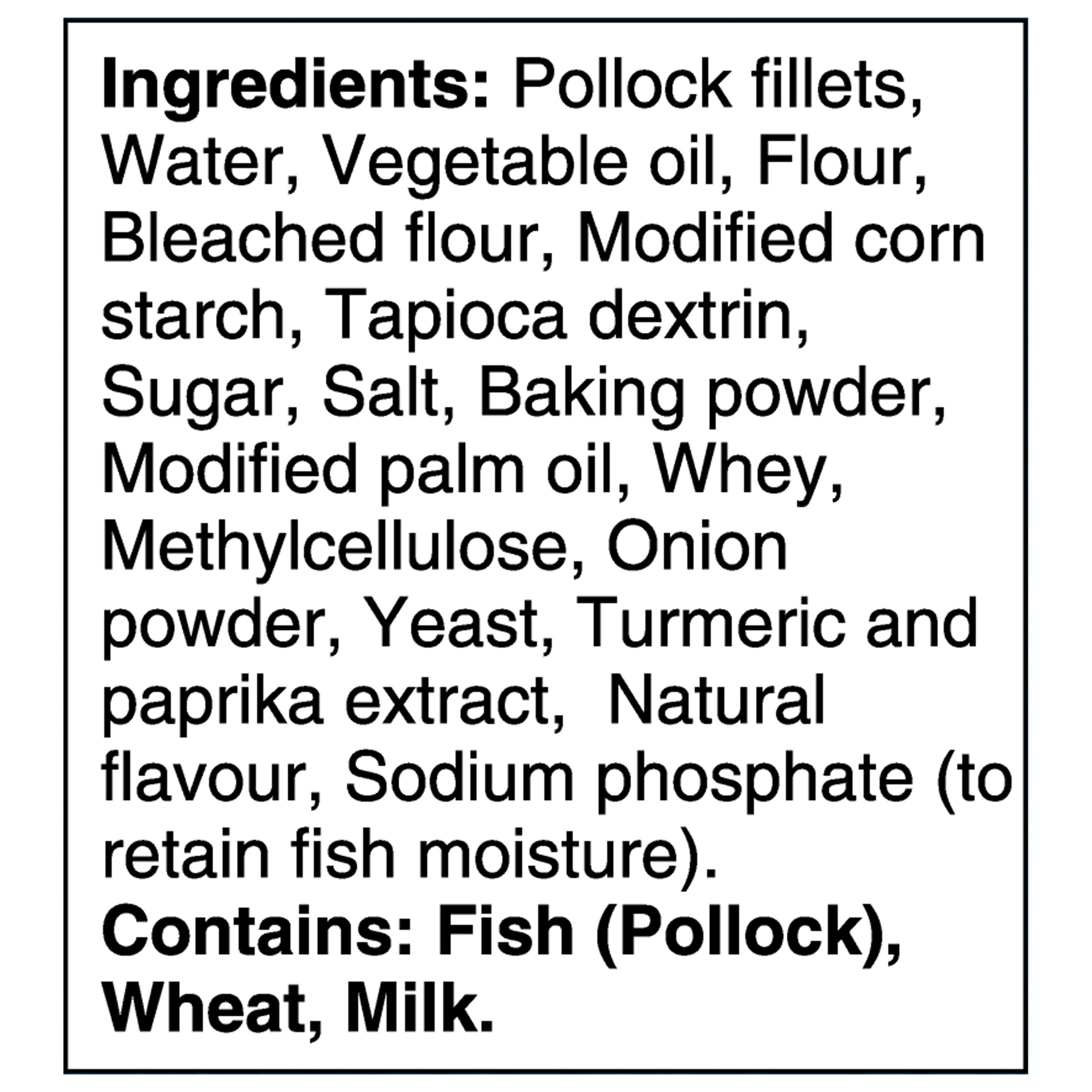 BlueWater Seafoods English Style Fish, Wild Caught Pollock, Frozen, 6 Count, 500 g Package, English style wild-caught pollock fillets