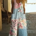 thumbnail image 2 of ZEHJUHAN Women's Vintage Floral Sleeveless Wide Leg Jumpsuit with Button Front Pockets for Spring Summer Pattern5，M, 2 of 5
