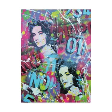 Trademark Fine Art 'Liz Taylor Collage' Canvas Art by David Drioton
