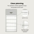 thumbnail image 4 of 2023 Monthly Wall Calendar, Office and Family Planner for Hanging with US Holidays and Week Numbers 8.5x17 in., 4 of 8