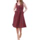 thumbnail image 2 of Vestido Vintage de Cuadros sin Mangas para Mujer Allegra K, Cintura Alta, Corte A, Midi, Pinafore, Rojo, 2 of 5