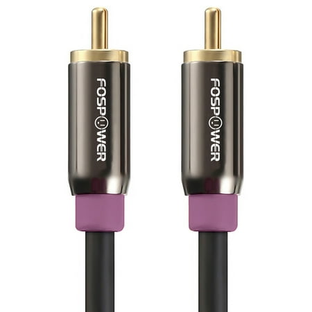 FosPower Subwoofer Cable Audio RCA to RCA (10 Feet), 24K Gold Plated 1-Male to 1-Male Dual Shielded