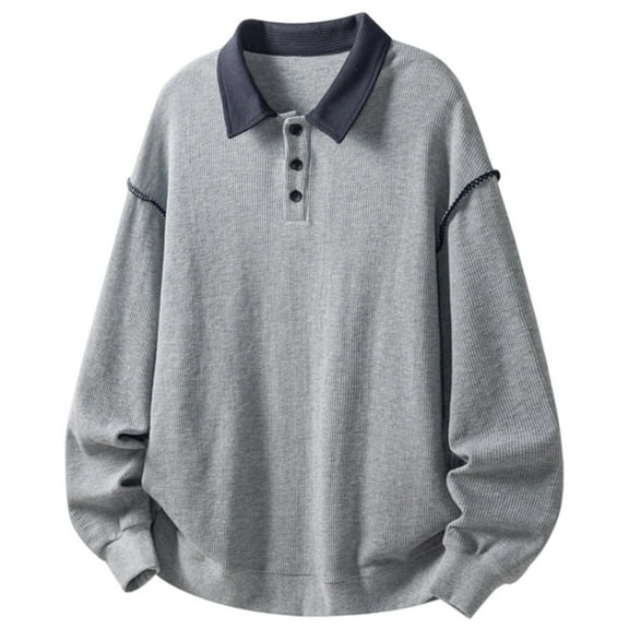 VNKIDY Men Textured Knit Sweatshirt Stand Collar Pullover Long Sleeve Casual Streetwear Fashion Comfortable Soft Blend Fabric Male Solid Color Autumn Winter Outwear Holiday