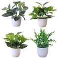 thumbnail image 6 of D GROEE Faux Plants Potted Artificial Pot Fake Green Plant Bonsai White Round Office Home Kitchen Table Indoor D cor House, 6 of 7