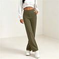 thumbnail image 5 of Bloomae Womens High Waist Button Stretchy Work Pants Comfortable Straight Leg Office Dress Pant Business Casual Trousers with Pockets, 5 of 8