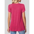 thumbnail image 4 of Eytino Womens Top Petal Short Sleeve Tunic Tops Pleated Square Neck Blouses Dressy Casual Loose Shirts, 4 of 4