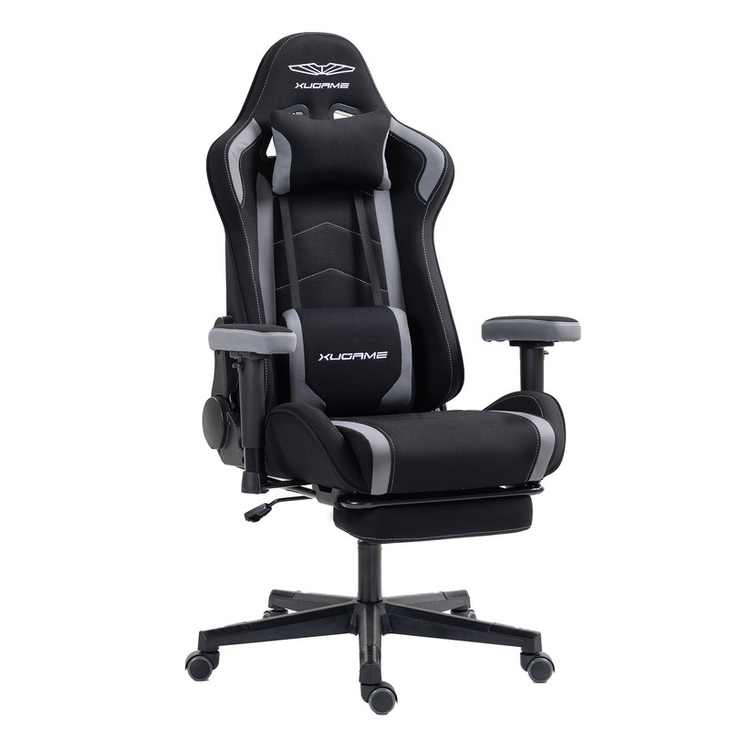 Gaming Chair, Video Game Chair with Retractable Footrest and Lumbar Support, High Back Ergonomic Computer Chair, Adjustbale Height Backrest 4D Armrest