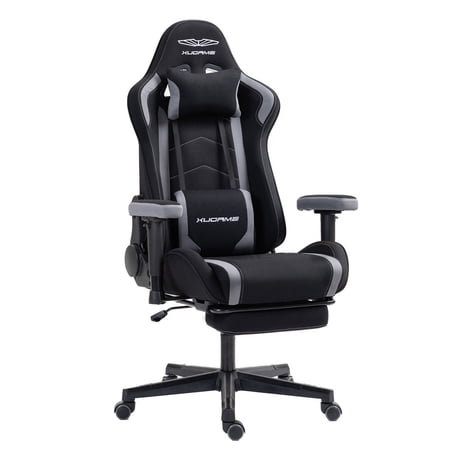 Gaming Chair, Video Game Chair with Retractable Footrest and Lumbar Support, High Back Ergonomic Computer Chair, Adjustbale Height Backrest 4D Armrest