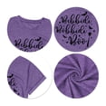 thumbnail image 3 of Graphic Tees for Women T-Shirts Bibbidi Bobbidi Shirt Women Cute Halloween T Shirt Funny Letter Print Tees Casual Tee Tops Purple L, 3 of 4