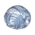 thumbnail image 1 of YFYANG Femmes Double Imperméable Douche Cap, Motifs de Plantes Tropicales Cheveux Réutilisables Cap pour Tous les Styles de Cheveux et les Tailles de Tête, 1 of 6