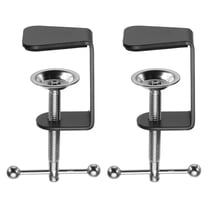 Uxcell 2 Pcs Desk Table Mount Clamp 2" Hole Dia Adjustable Bracket C-Clamp Frameless Cantilever Bracket Clip with Adjustable Screw Steel Ball Handle for Microphone Arm Lamp Stand, Black