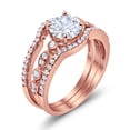 thumbnail image 3 of Trio Set Three Piece Round Ring Rose Tone CZ 925 Sterling Silver Size 6, 3 of 4