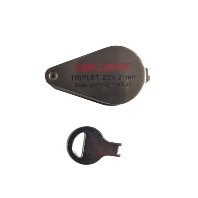 Fournitures de Bijoux Lentille Loupe 10X Acier Inoxydable Format Compact Lumineux Multifonction Mini Pliable Verre Optique 20X