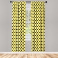 thumbnail image 3 of Ambesonne Floral Curtains, Doodle Sunflowers, Pair of 28"x84", Dark Teal Green Yellow, 3 of 5