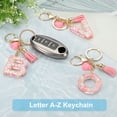 thumbnail image 3 of Uxcell Initial Letter Keychain, Letter O Heart Design Charm with Tassels Decorative Alphabet Pendants for Bag Backpack DIY Craft, Pink, 3 of 6