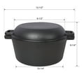 thumbnail image 6 of 2 in 1 Pre-Seasoned Cast Iron Dutch Oven With Dual Handles, Outdoor Camping Deep Pot for Camping Fireplace Cooking BBQ Baking Campfire, 5 Quart.With 1pc Iron Pot Rack., 6 of 10