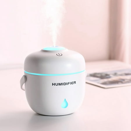 

kosheko Quiet Mini Humidifier for Baby s Room LED Night Light Portable USB Humidifier Space-Saving Design 230ml Capacity Ultra-Silent Cool Mist Humidifier 7-Color Gradient Easy to Use. White