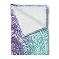 thumbnail image 2 of Blue and Purple Soft Flannel Fleece Throw Blanket, Mandala Ombre Eastern Mystic Abstract Old Fashion Bohemian Native Cosmos Art, Cozy Plush for Indoor and Outdoor Use, 70" x 90", Purple, by Ambesonne, 2 of 5