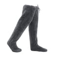 thumbnail image 4 of GUOOL over Knee High Fuzzy Protection Thick Warm Leg Cover Super Soft Thigh High Socks Dark Gray, 4 of 9