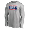 thumbnail image 2 of Men's Ash Buffalo Bills Iconic Collection On Side Stripe Long Sleeve T-Shirt, 2 of 3