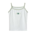 thumbnail image 3 of Girls Spaghetti Strap Camisole Toddler Kids Cute Print Tank Top Casual Sleeveless Undershirt for Summer White Size 10-11 Years, 3 of 3