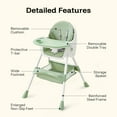 thumbnail image 3 of HARPPA 4-in-1 Convertible High Chair for Babies and Toddlers, Feeding Chair for Infant,Green, 3 of 13