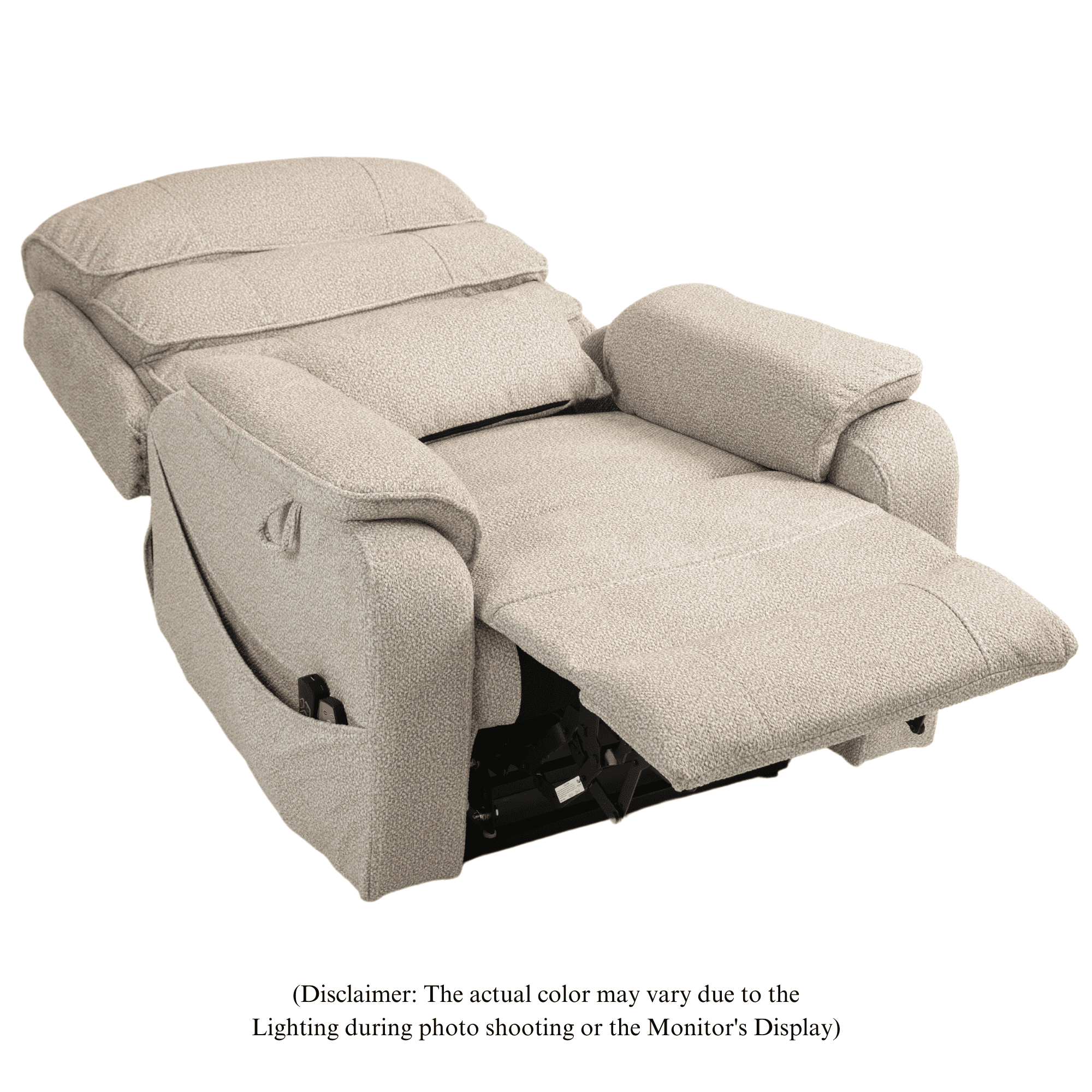 JUUXO Lay Flat Recliner with Tabletop - Wireless Phone Charger, Cup Holder & Lumbar Pillow - Dual Motor Lift Chair Fully Recline Length 74.8 inches - Perfect for Big & Tall - 400 lbs Capacity