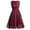 ☪444-Red, variant on Women's Lace Round Neck Sleeveless Flared Fitted Evening Gown - Feminine Formal Dress with Graceful Silhouette for Special Occasions