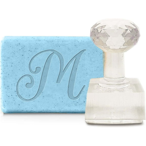 Handmade Soap Stamp Letter M DIY Acrylic Embossing Chapter Imprint for Cookie Clay Pottery Biscuits Bridal Shower Gift