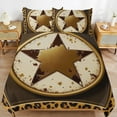 thumbnail image 4 of Western Texas Star Vintage Style Stars On Wood Panel Print Rustic (3)-1 Set Duvet Cover Bedding Set Duvet Cover Polyester Quilt Cover for Queen Size, 4 of 6