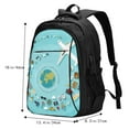 thumbnail image 4 of Ratiio Travelling on Airplane Print Travel Laptop Backpack,Slim Sturdy Laptops Backpack with USB Charging Port, Water Resistant College School Computer Bag, 4 of 5
