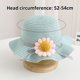 thumbnail image 3 of Sombrero de 52-54cm de circunferencia, sombrero protector solar para niños, Sombrero de Paja de verano, lindo sombrero para el sol de ala grande y conjunto de bolsa de paja, 3 of 6