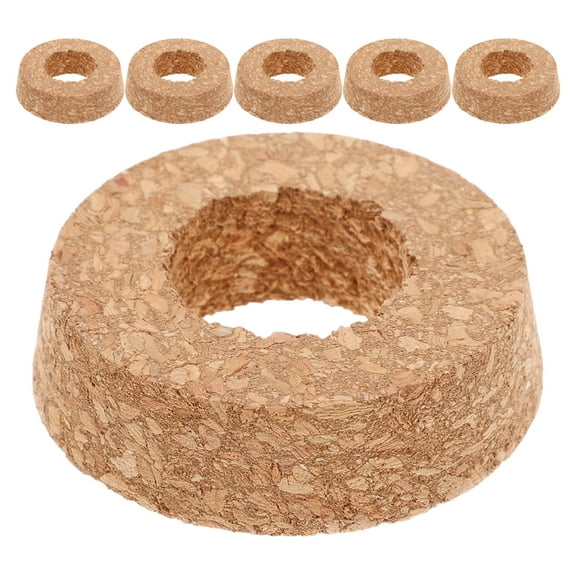 Supvox 10Pcs Coffee Wood Cork Stoppers with Hole for Glass Planter Hydroponic Vase Decorative Lid