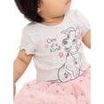 thumbnail image 5 of 101 Dalmations Baby Girl's Short Sleeve Graphic Onesie with Skegging and Matching Bow Headband, 3 Piece Set, Sizes 0/3M-24M, 5 of 8