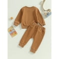 thumbnail image 5 of 2Pcs Pants Set Long Sleeve Crew Neck Sweatshirt Top Drawstring Sweatpants 6M 12M 18M 24M 3T Toddler Boys Fall Winter Clothes, 5 of 10