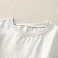 thumbnail image 6 of Women's Cotton Linen T Shirt Short Sleeve Ribbed Spliced Summer Casual Loose Pullover Top by Yigetop White L, 6 of 8