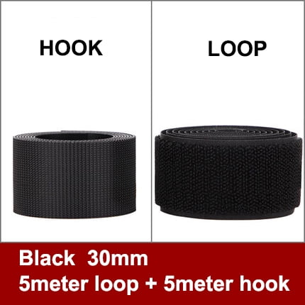 5M/Roll High Quality Strong Adhesive Hook Loop Fastener Tape Strip Nylon Sticker Hook Loop Adhesive for Sewing DIY No Glue black 30mm 5meter 5Meter