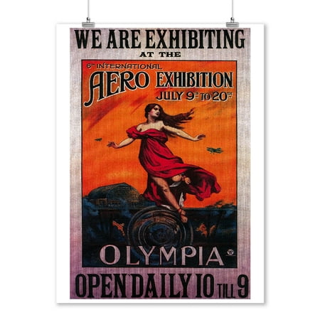 6th International Aero Exhibition Vintage Poster (9x12 Art Print, Wall Decor Travel
